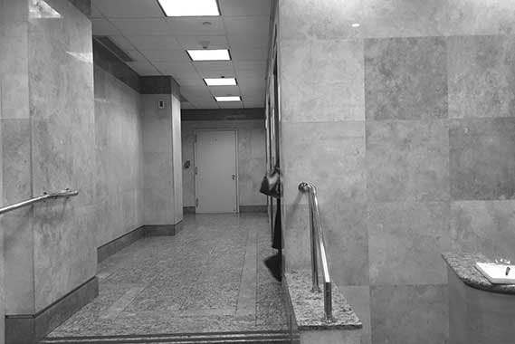 Elevator lobby before renovation
