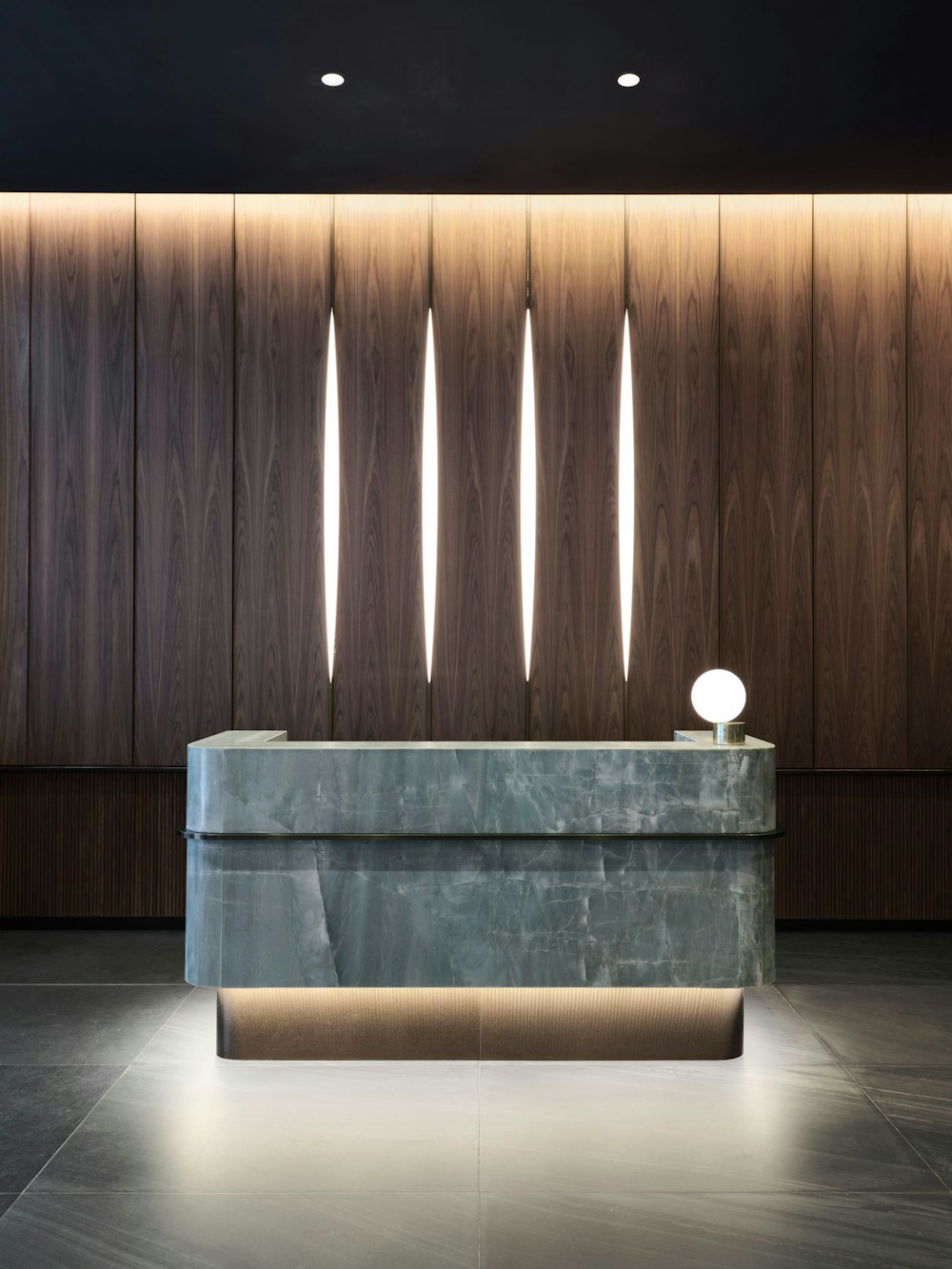 Custom marble reception desk