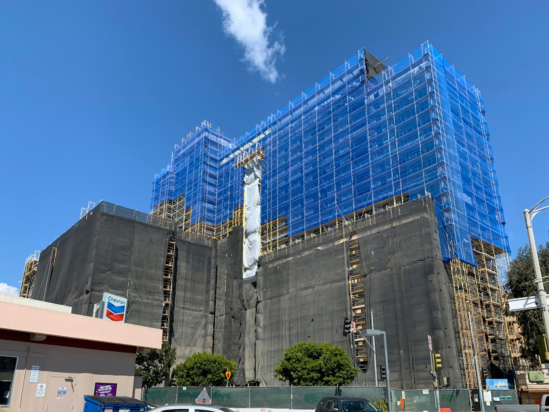 Construction progress as of March 2021.