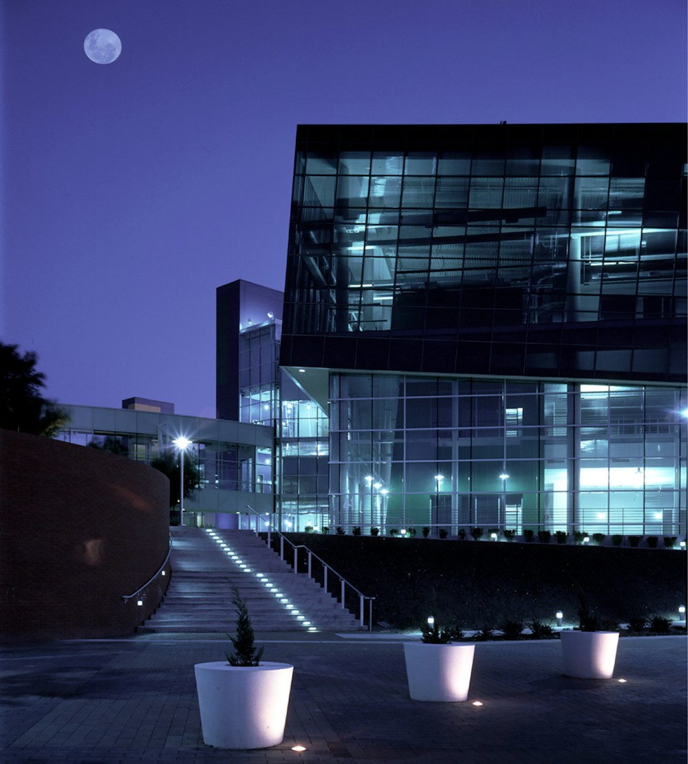 Building 41 at night (Photo by Steve Whittaker)