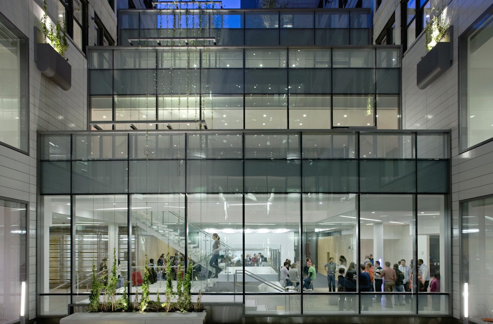 All hands meeting space in the glassy addition (Photo by Bilyana Dimitrova)