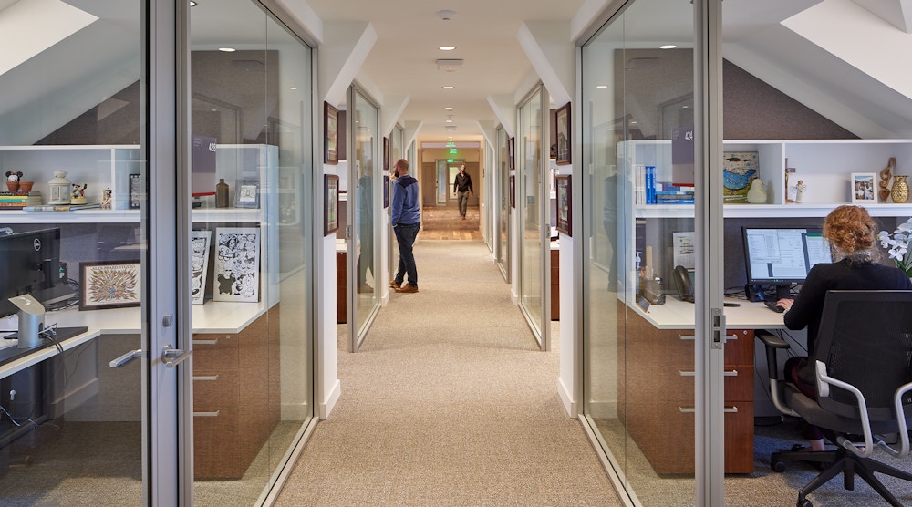 Transformed attic into new offices