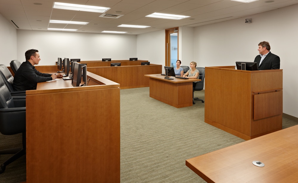 Mock courtroom