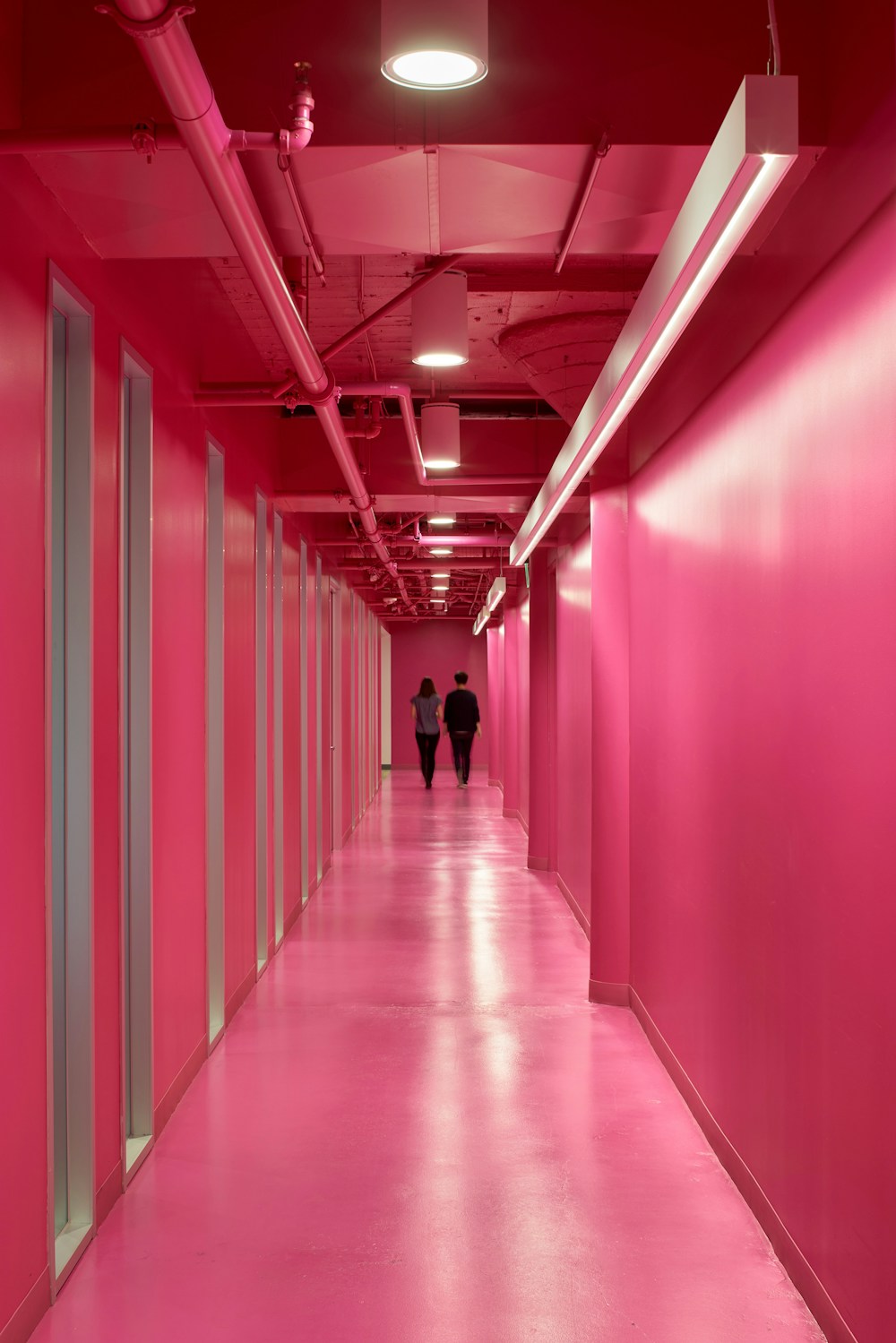 Lyft pink hallway
