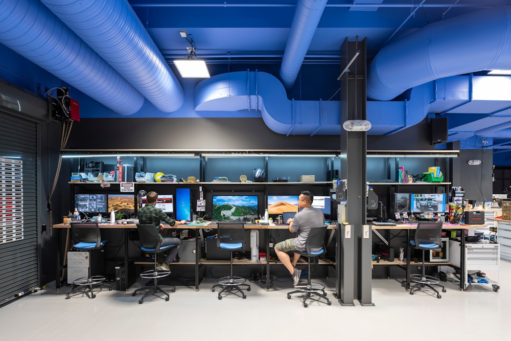 Work stations in garage