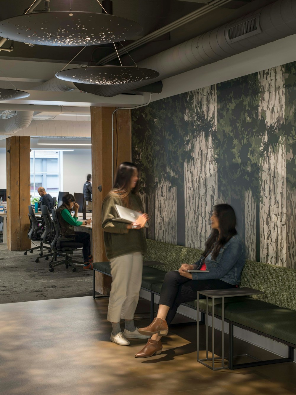 Forested seating nook