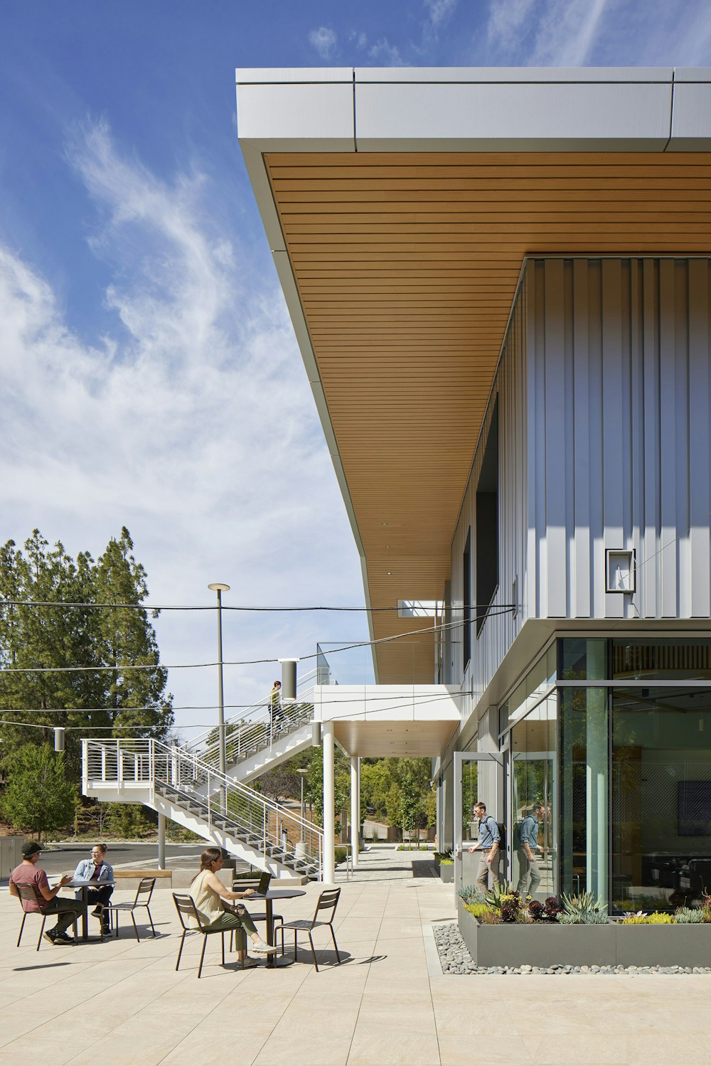 Outdoor seating at southwest corner