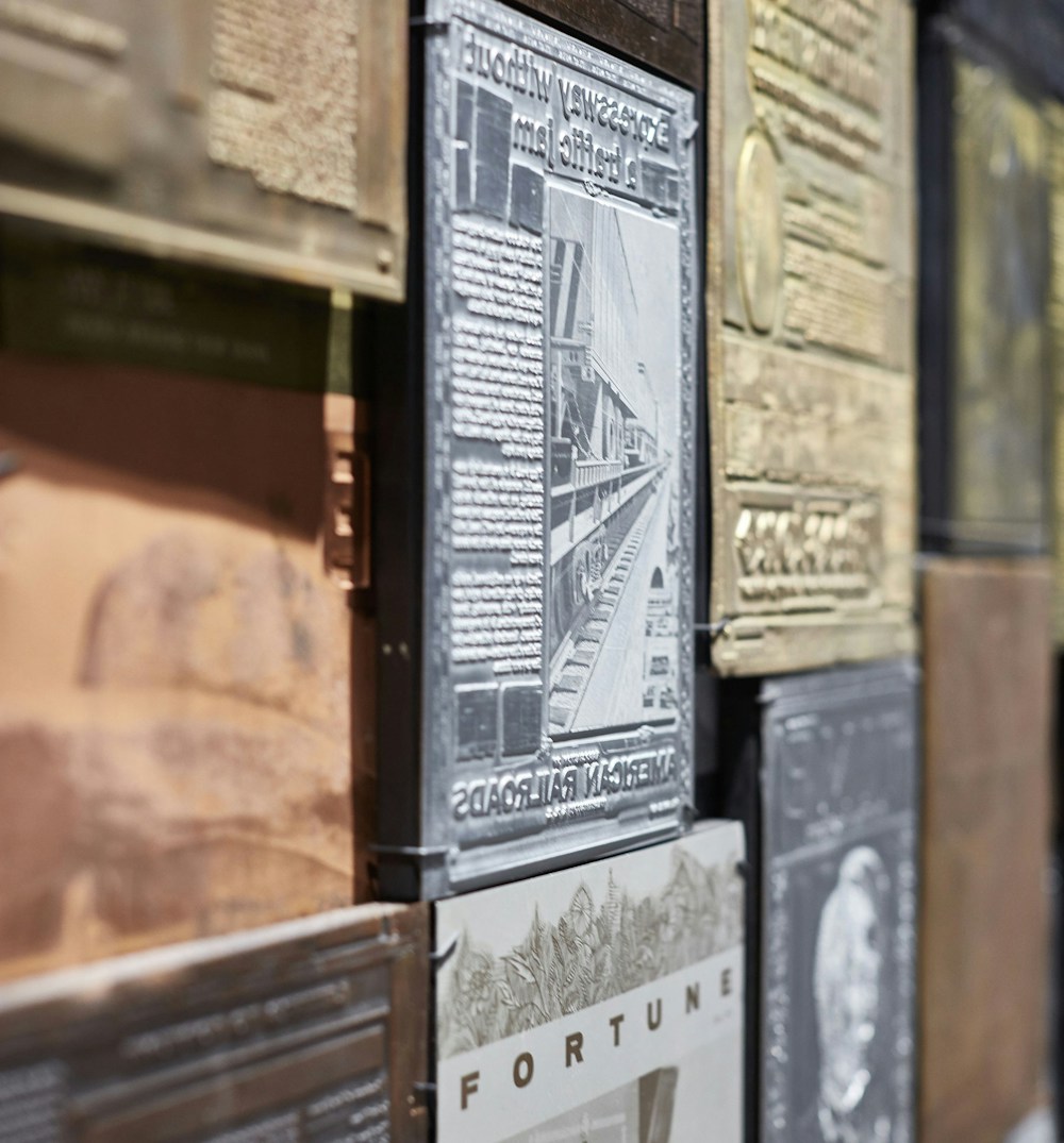 Archived printing plates celebrated as a feature wall covering