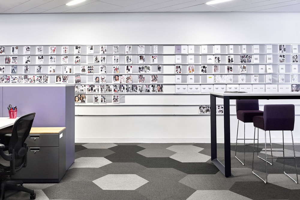 Easy access pinup space streamlines the process of building each issue