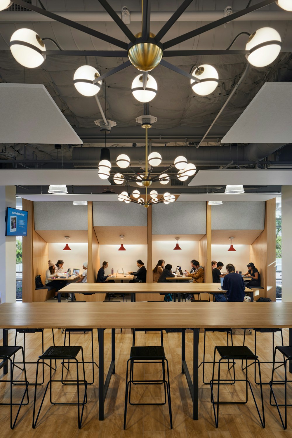 Seating area with built-in booths