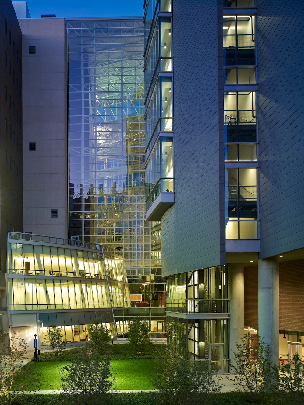 Connection between existing building (left) and addition (right) (Photo by Brad Feinknopf)