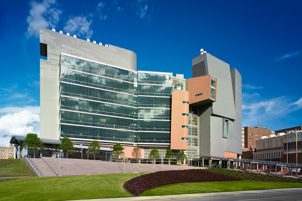 South view with forecourt (Photo by Brad Feinknopf)