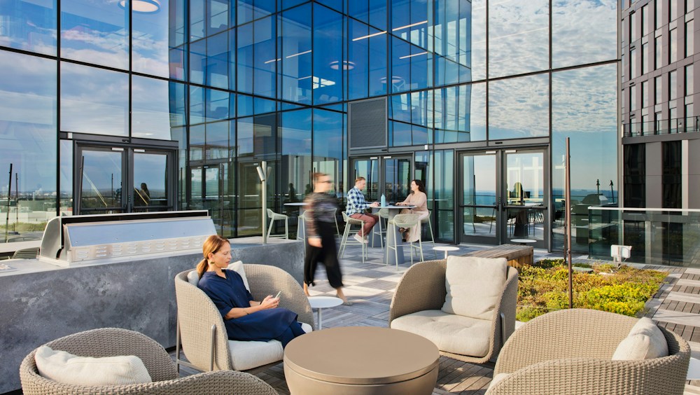 Outdoor terrace with grilling station