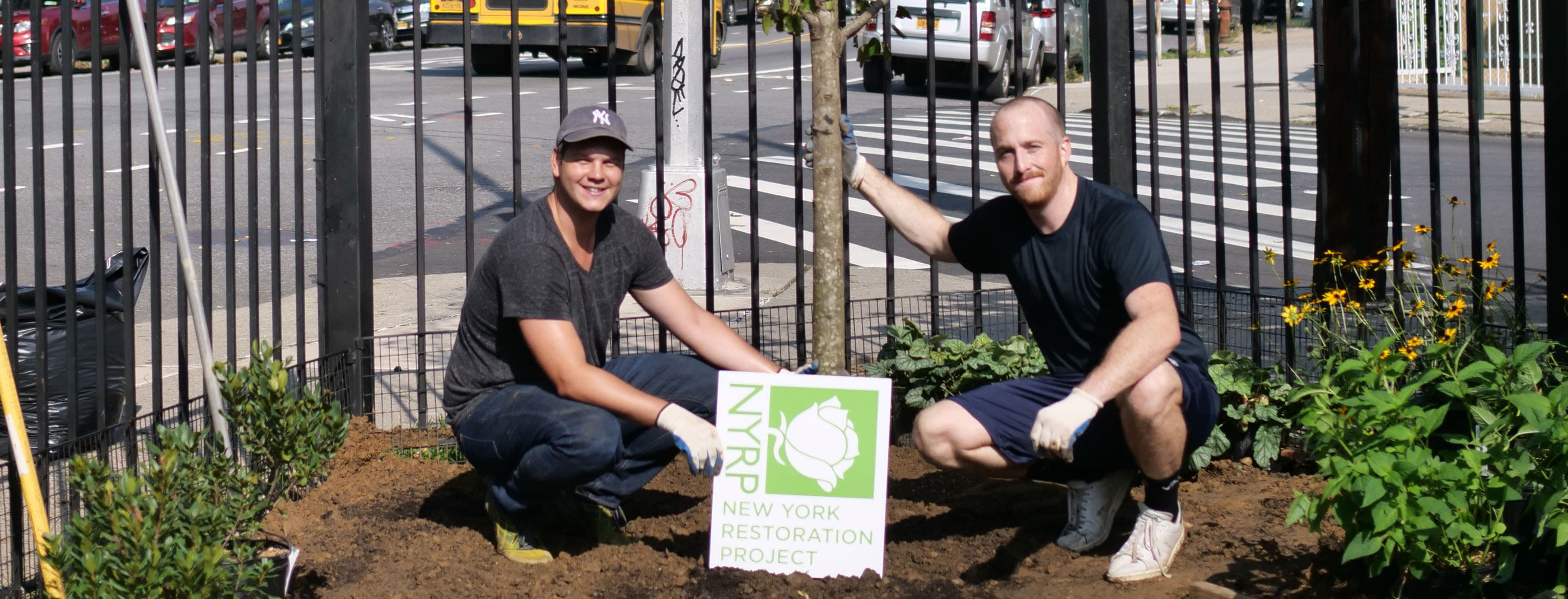 STUDIOS planting day at Glover Street Garden with NYRP