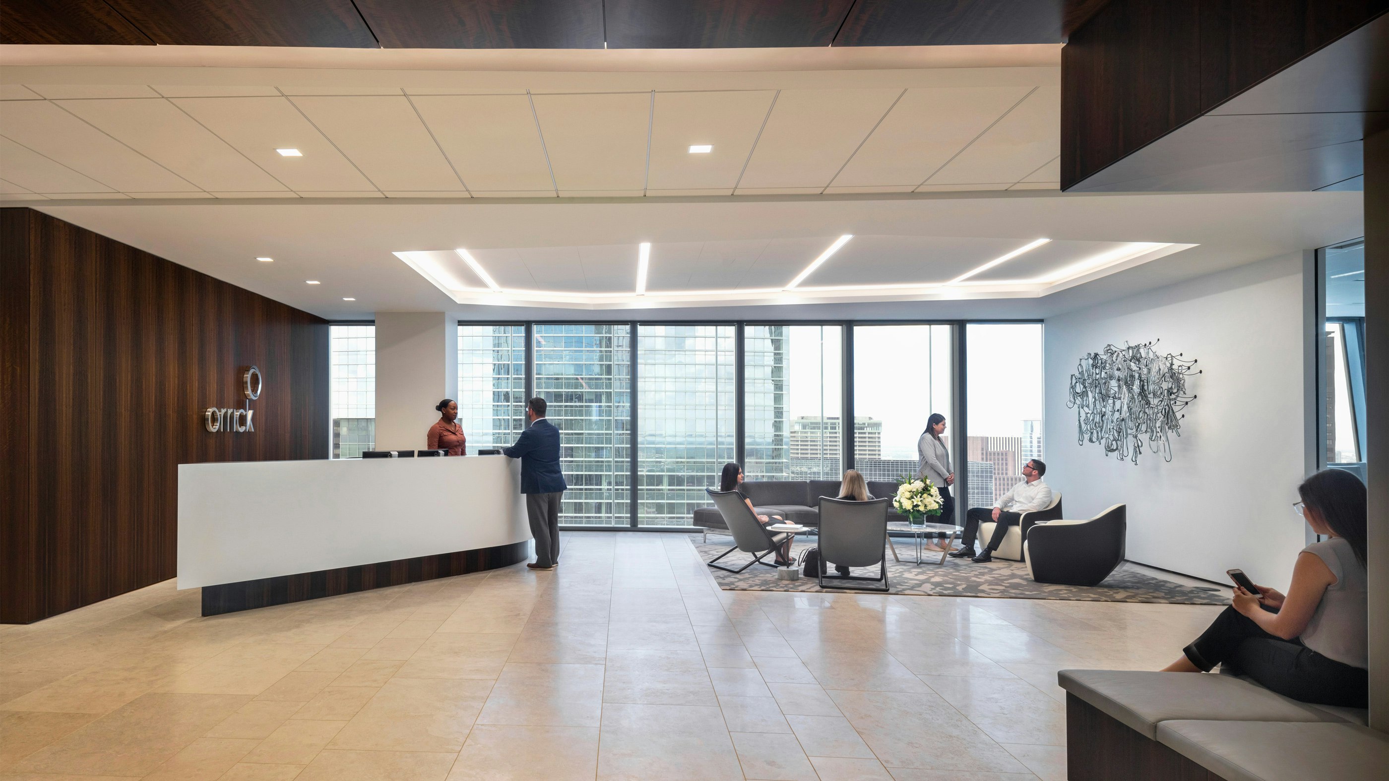 Orrick, Houston stair linking reception to support staff
