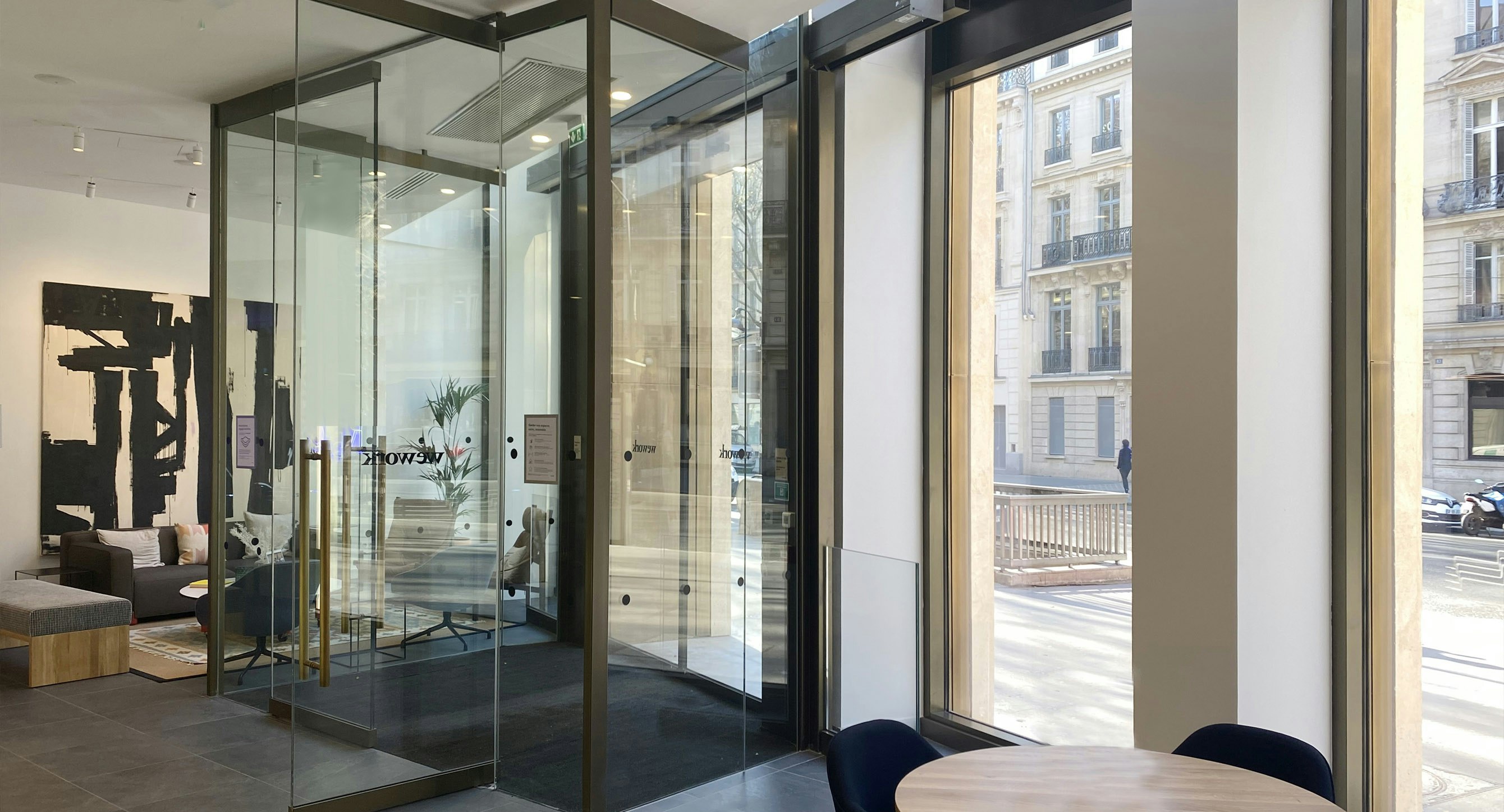 View of the street from reception