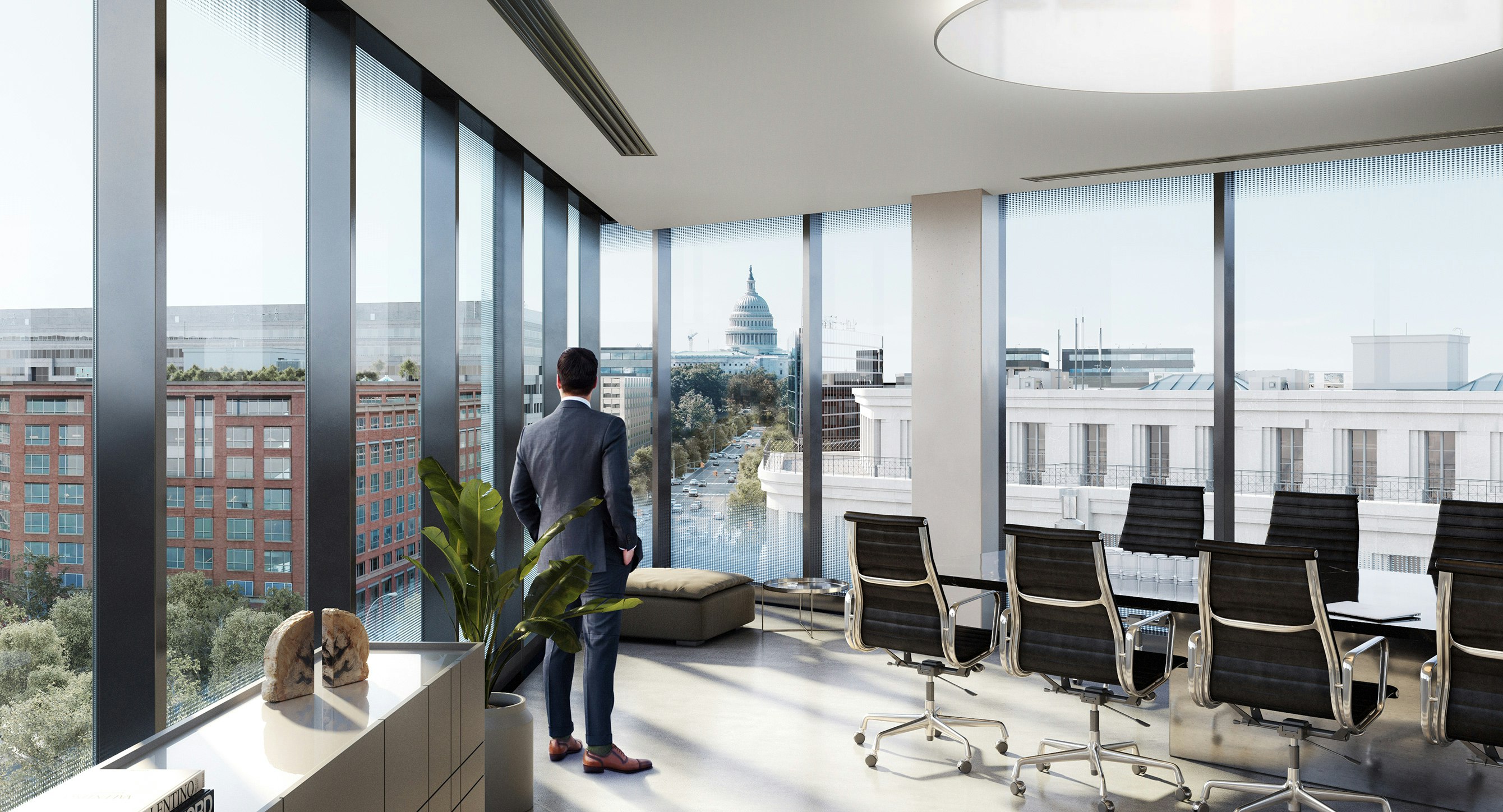 Conference room with views of the US Capitol